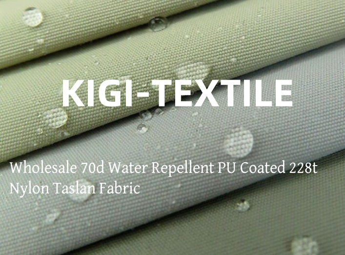 Оптовая продажа 70d водоотталкивающая нейлоновая ткань Taslan с полиуретановым покрытием 228t