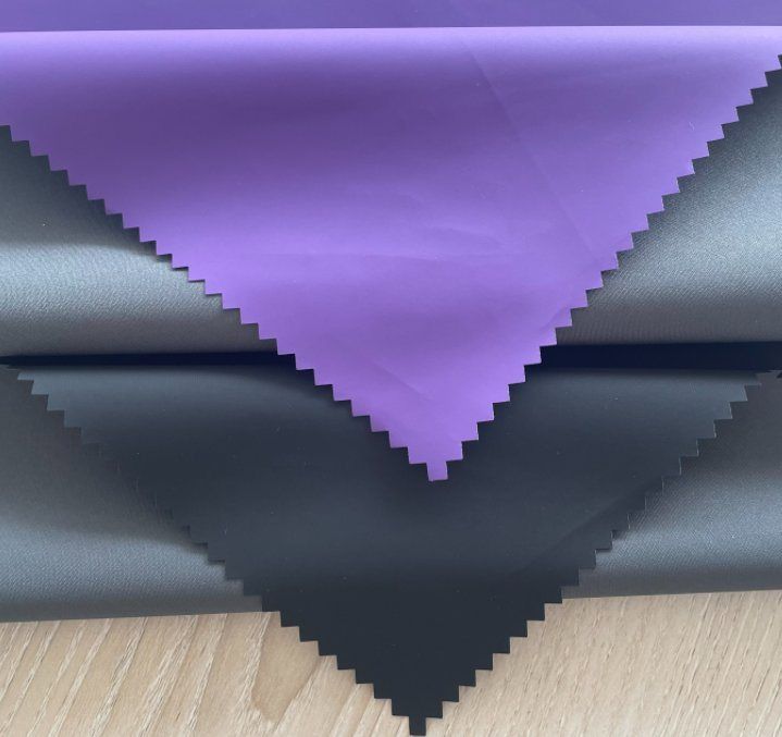 Изготовленная на заказ цветная ткань из 100% переработанного полиэстера 240t Pongee с переносной пленкой PU (2)